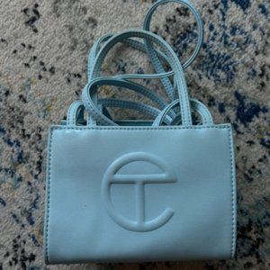 Telfar mini blue bag